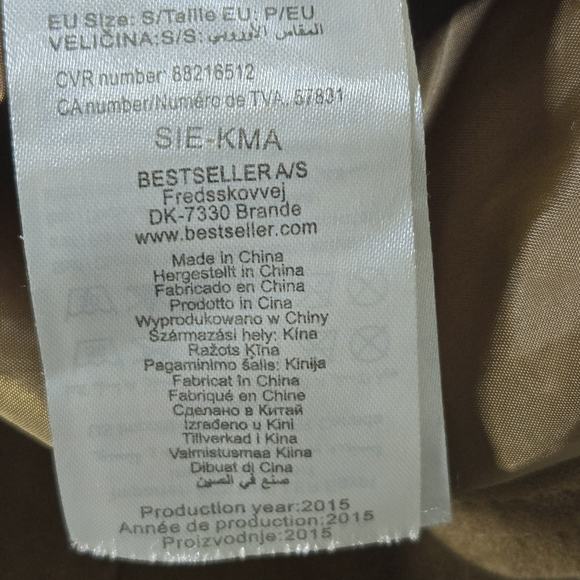 Vero Moda Jacket‎ Suede Biker Size Small Womens Brown Full Zip Cropped Lined - Picture 11 of 12